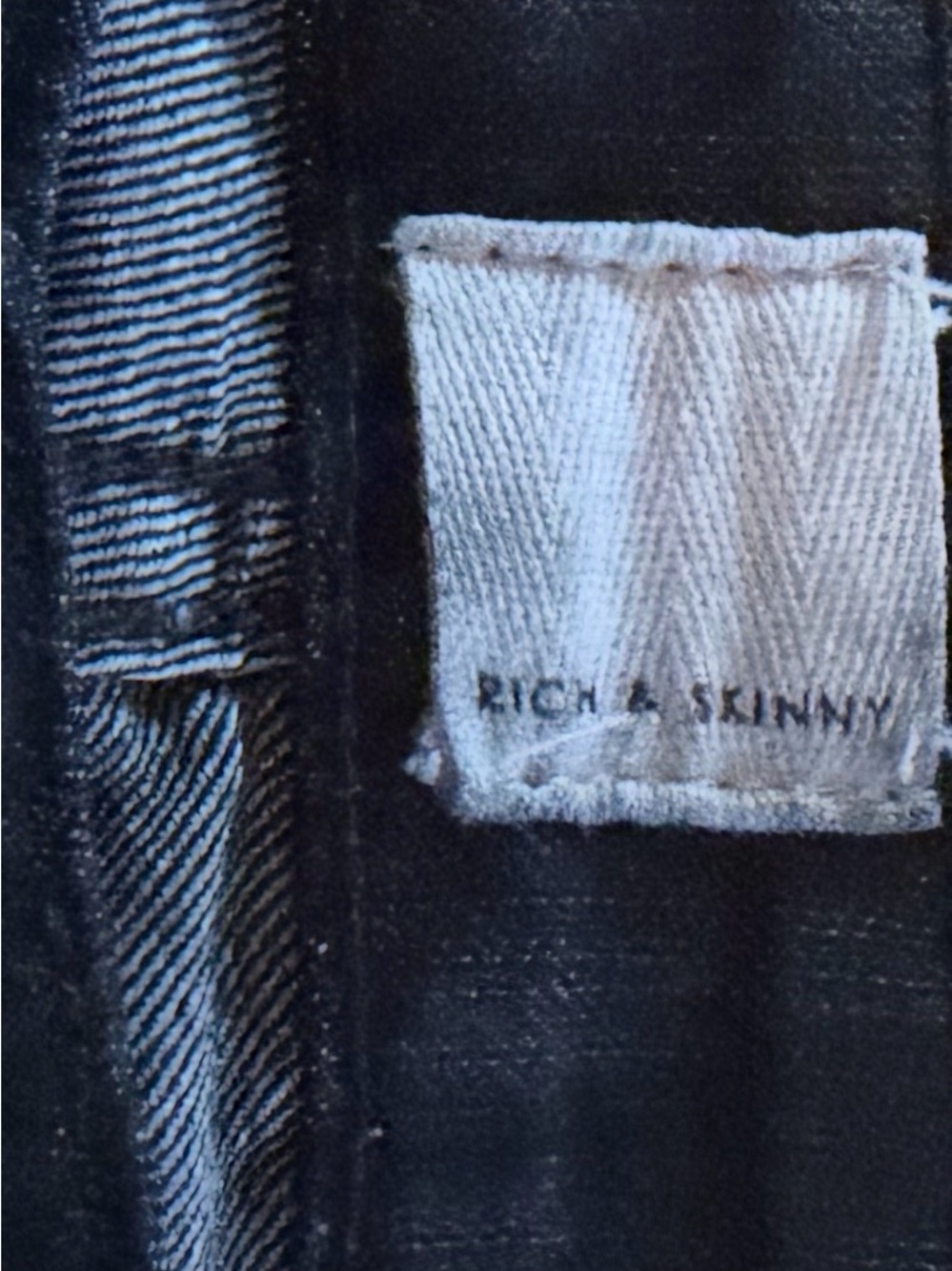 Rich & Skinny Black Skinny Jeans with Branded Patch cut off